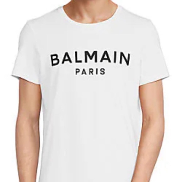 BALMAIN men white t shirt , sz XXL runs small - Picture 2 of 2